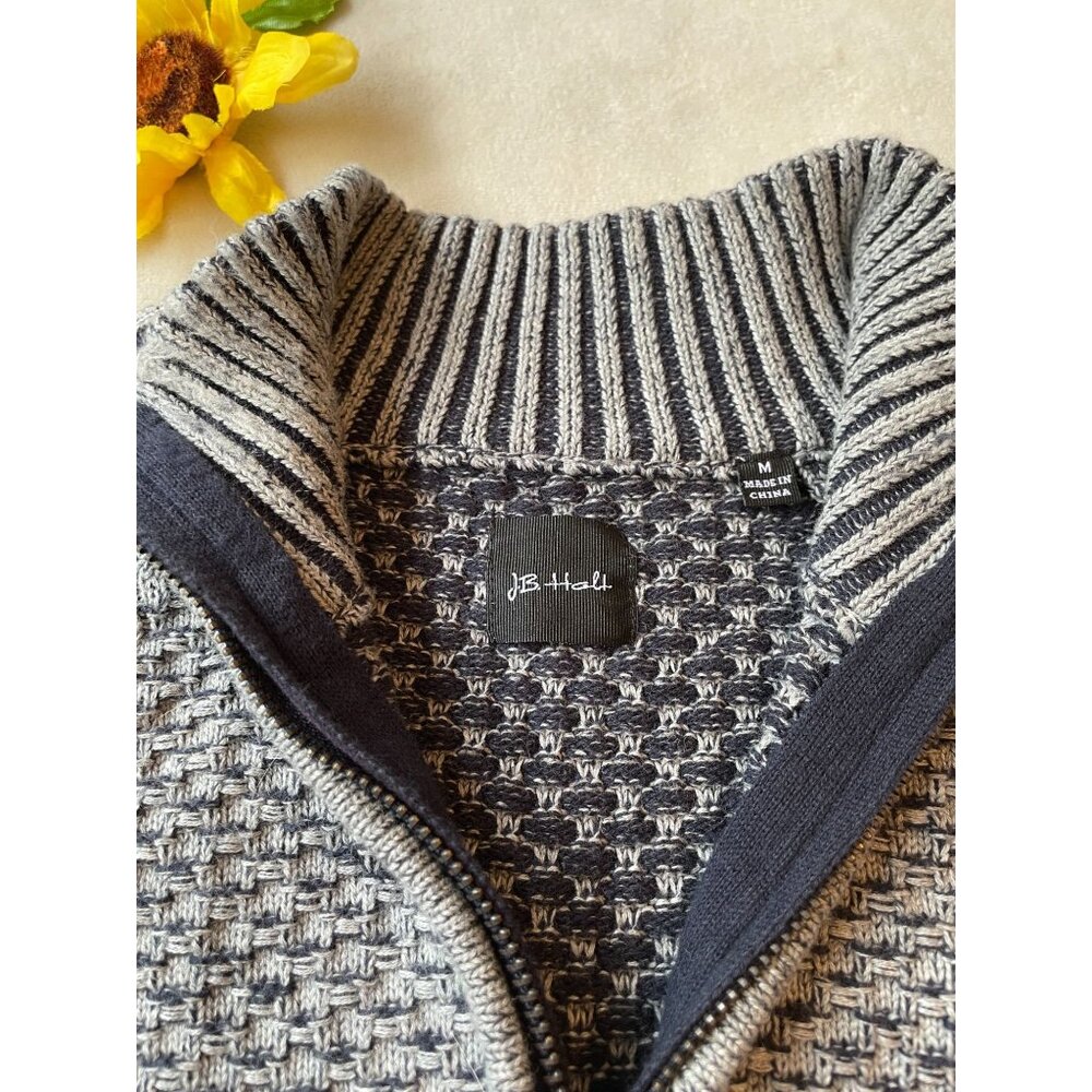 J. Hall M Cotton Waffle Knit Half-Zip Grampacore Sweater Y2K Medium - Picture 3 of 10